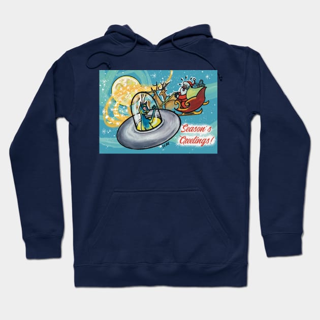 Zap Cat Christmas: Season’s Greetings Hoodie by starwilliams